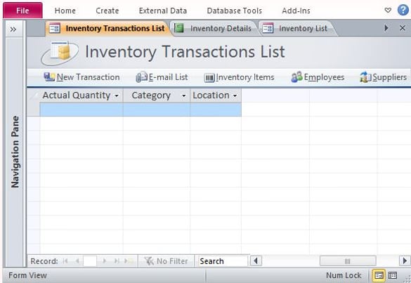 free inventory management template for access