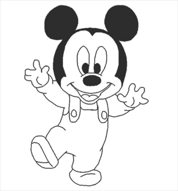smiling mickey mouse coloring page pdf free download