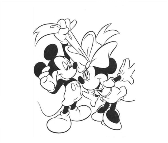 mickey and minni mickey coloring page pdf free download