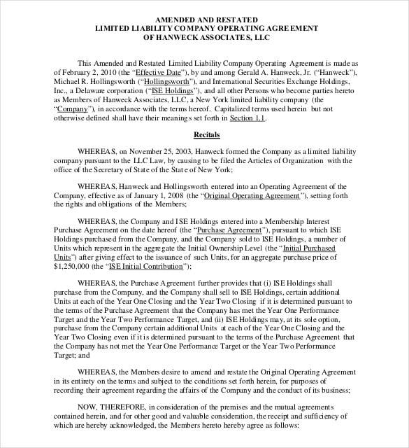 Inc Operating Agreement Template PDF Template