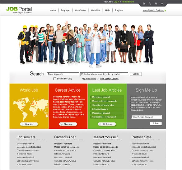 job portal website presentation