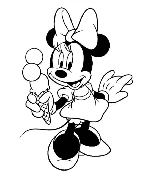 mickey eating ice cream coloring page