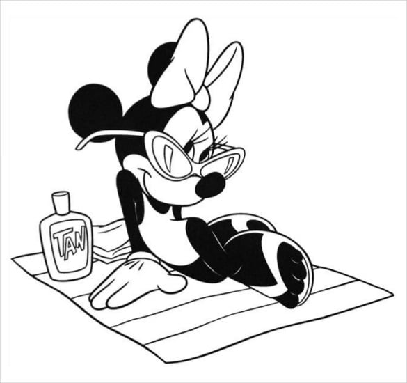 minnie mouse relaxing coloring page pdf free download