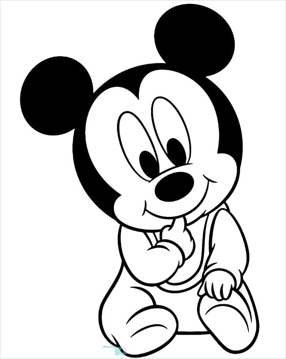 cute baby mickey coloring page
