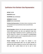 Distributor Sales Representative Sample Job Description