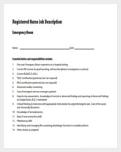 Emergency Room Registered Nurse Job Description Free