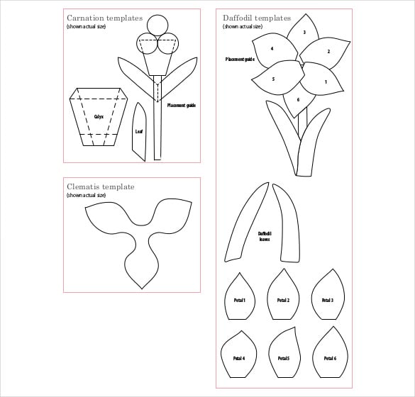 pdf format flower petal free template