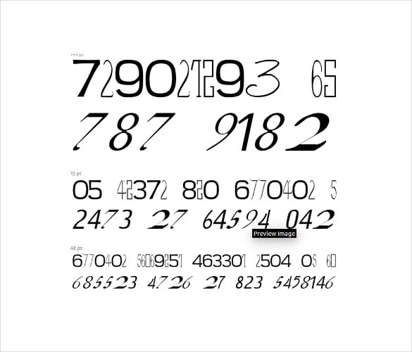 numbers font on white background download