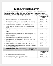 Church Health Survey Template