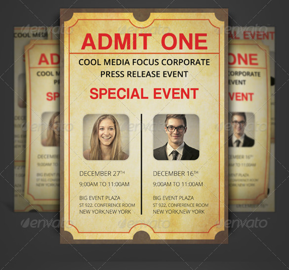 admit one ticket corporate invitation