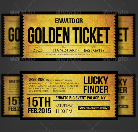 Golden Silver Ticket Corporate Invitation