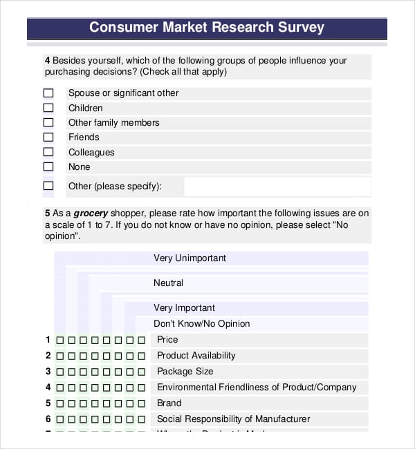Free Survey Template 14  Free Word Excel PDF Documents Download