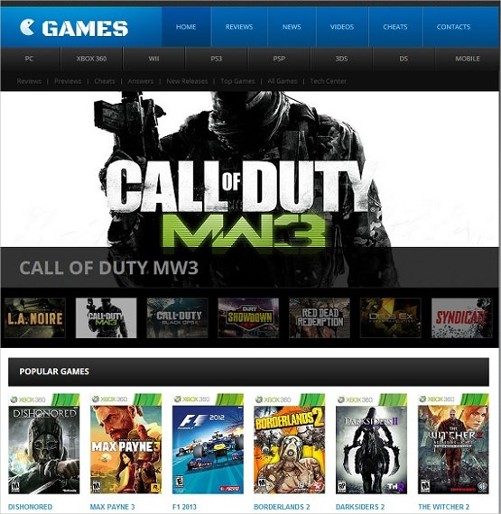 people gaming website template