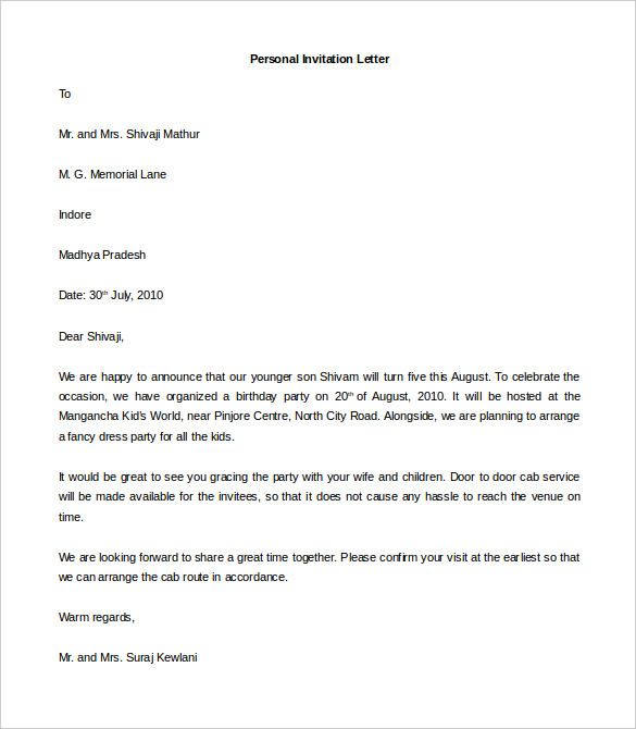 44 Personal Letter Templates PDF DOC