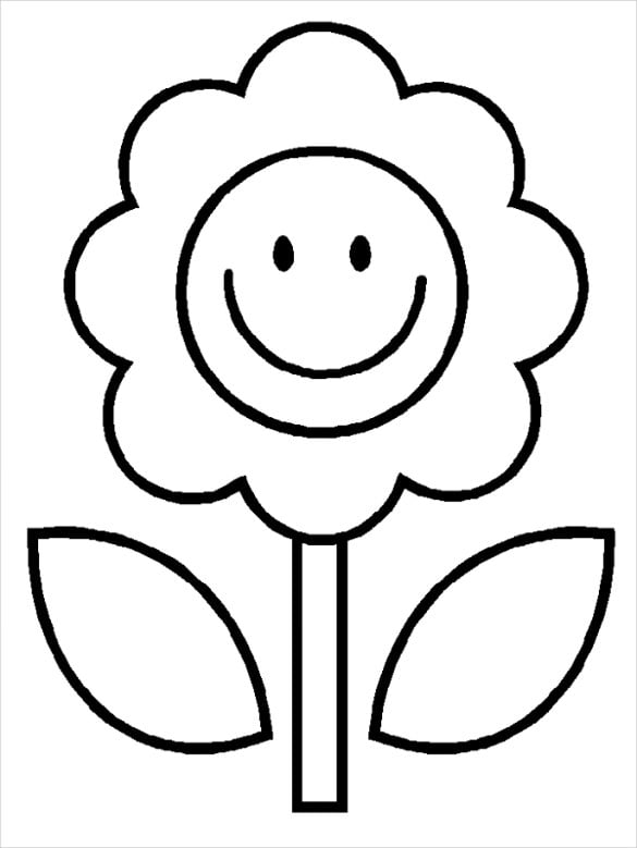 sunflower easy drawing template
