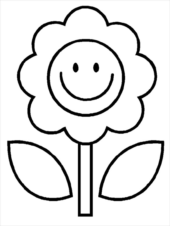 sunflower easy drawing template