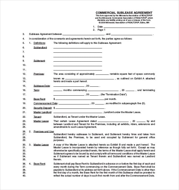 19+ Sublease Agreement Templates Word, PDF, Pages