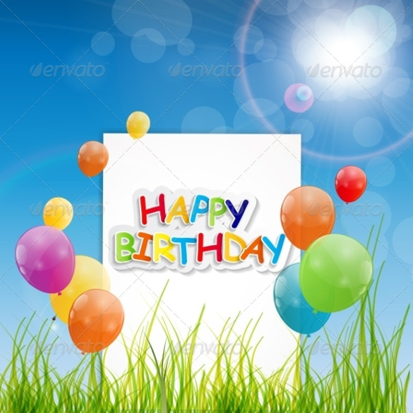 happy birthday card illustration for download