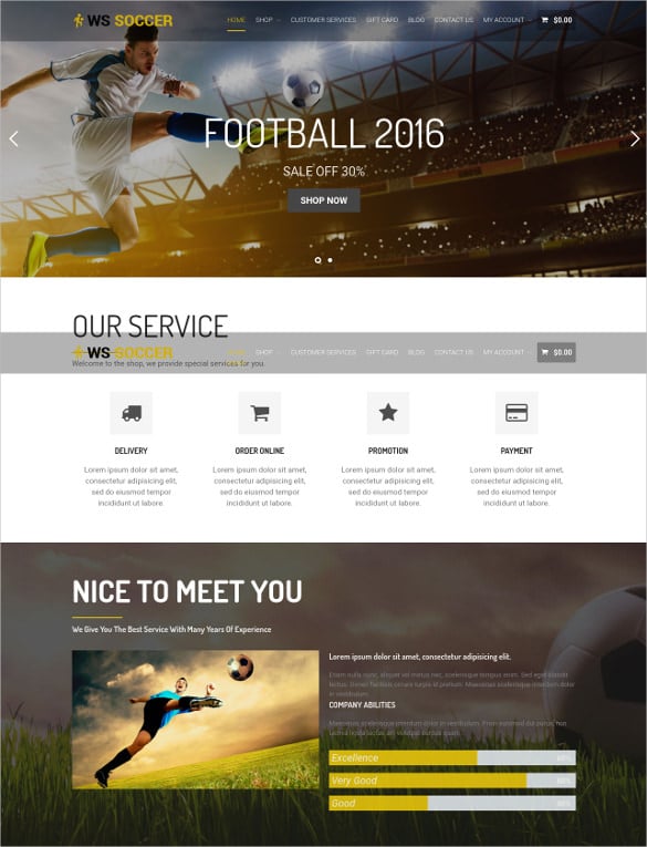 football soccer website template