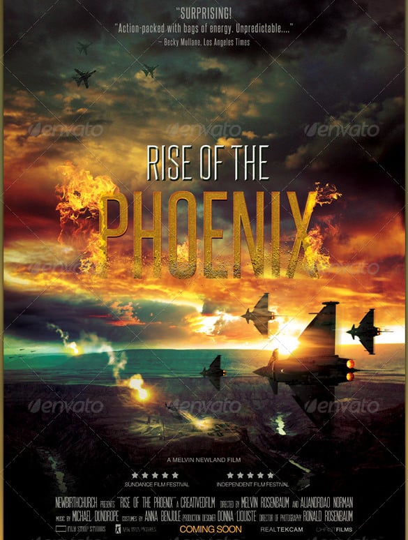 rise of the phoenix movie poster template psd format