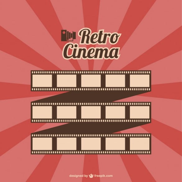 film roll retro movie poster vector free download
