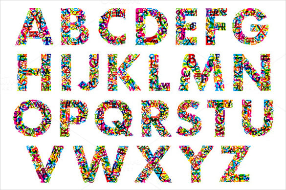 colorful uupper case alphabet letter download