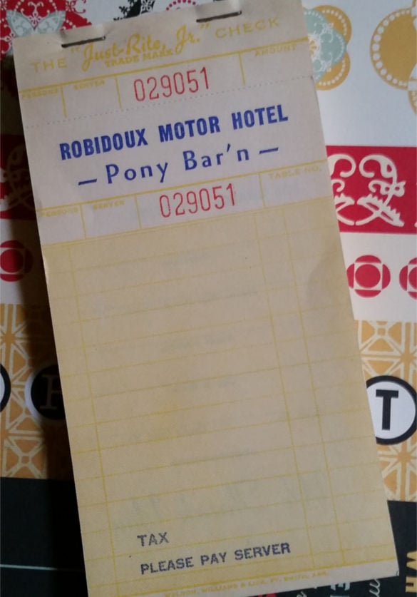 vintage nostalgic robidoux motor hotel receipt template