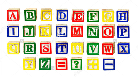 toy letters alphabet squares isolated on white download