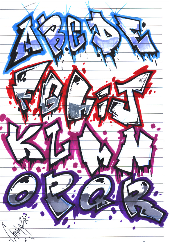 Graffiti Alphabet Letter Template – 20  Free PSD, EPS, Format ...