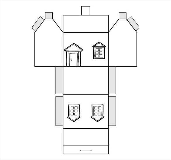 Pop Up House Template Printable Floss Papers