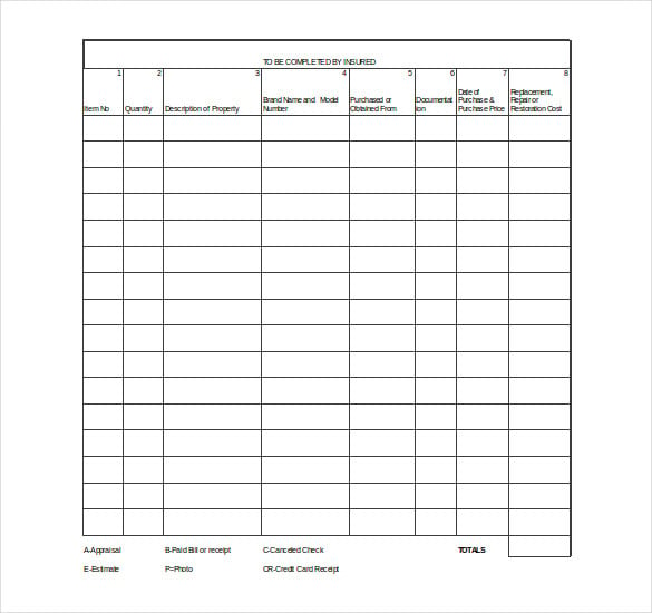 contents-inventory-form-free-download