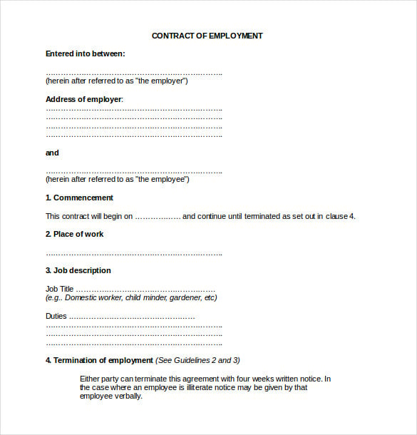 Employee Contracts Templates Free klauuuudia