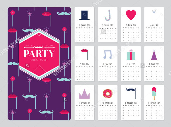 colorful birthday calendar template download