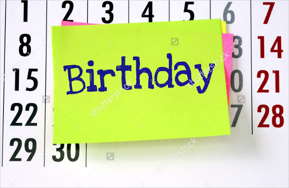 easy to edit birthday calendar template