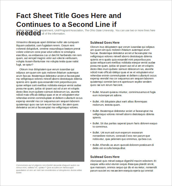 academic and department factsheet template ppt format