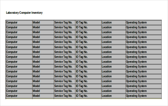 simple computer inventory template