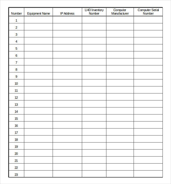 it equipment inventory worksheet download in excel format