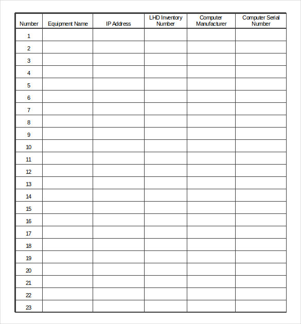 Computer Inventory Template – 16+ Free Word, Excel, PDF Documents ...