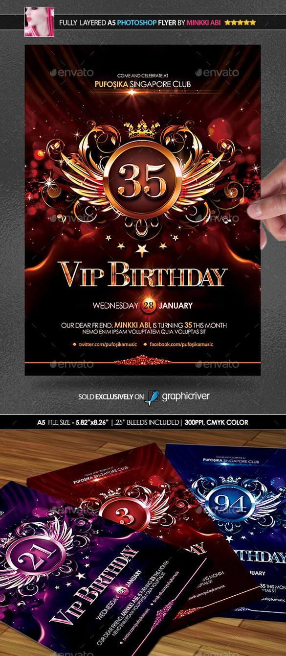 classic birthday poster sample template