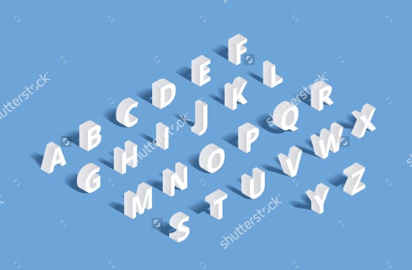 stylish sometric alphabet design letter