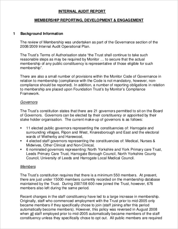21+ Internal Audit Report Templates - Word, PDF, Apple Pages, Google Docs