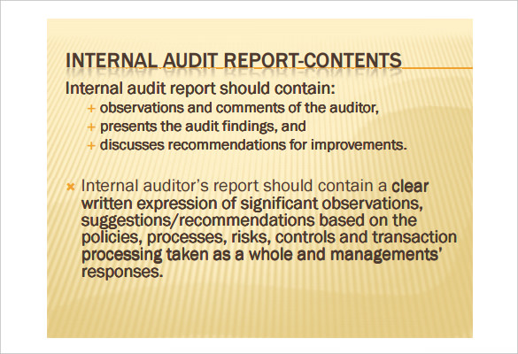 internal audit report writing pdf printable download