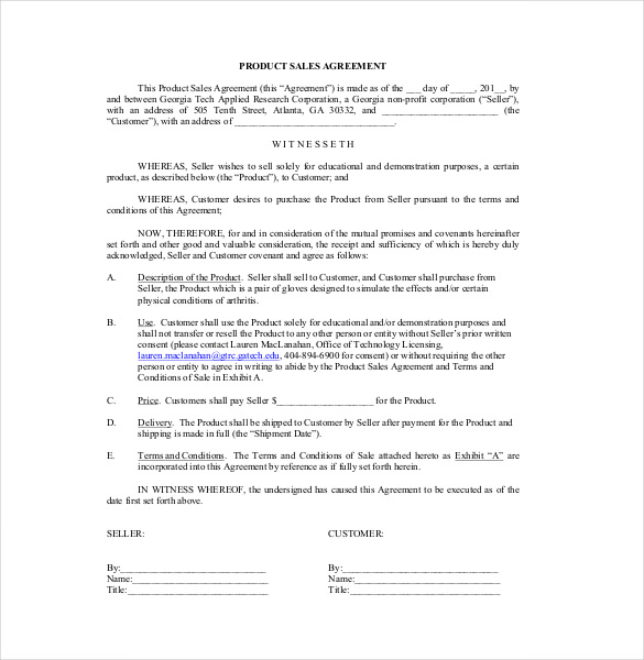 30+ Sales Agreement Template – Free Word, PDF Document Download