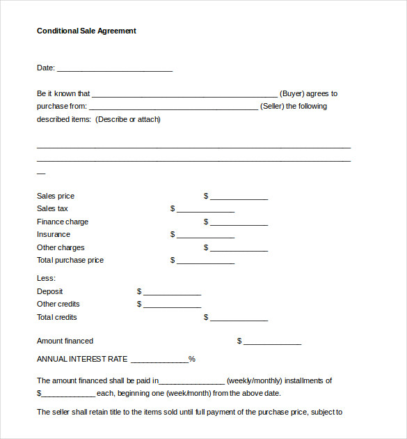 Sales agreement template