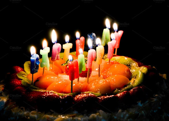colorful fruit birthday cake template