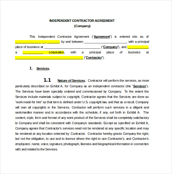 Contractor Agreement Template – 23+ Free Word, PDF, Apple Pages ...