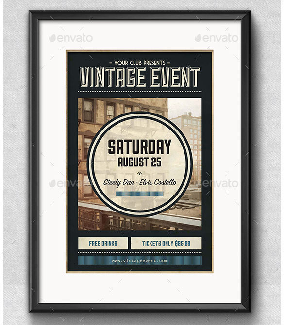 vintage event poster format in indesign download