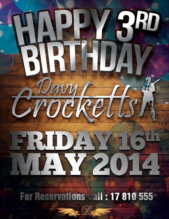 rd birthday flyer template free download