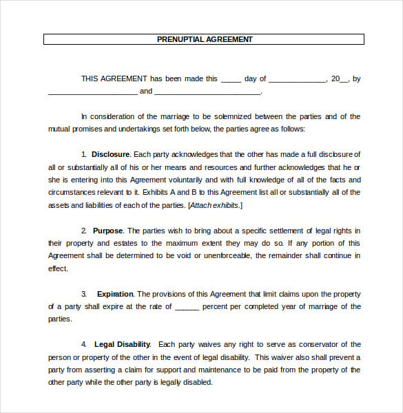 prenuptial agreement document