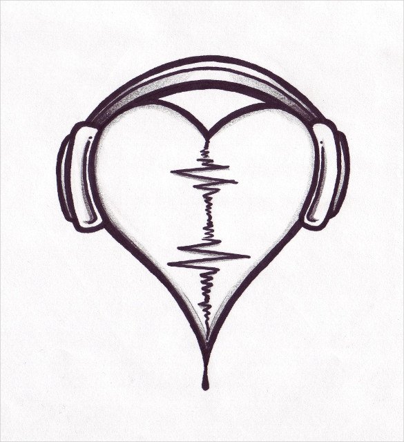 love music drawing template